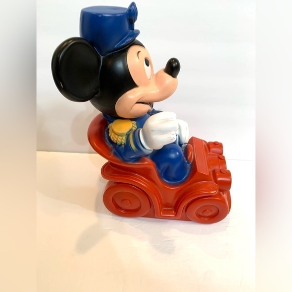 Vintage 1977 Plastic Disney Mickey Mouse Bank Band Leader  Piggybank W/plug - Picture 3 of 9